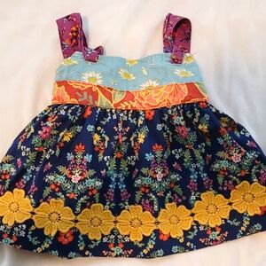 Floral Baby Dress with Yellow Accents